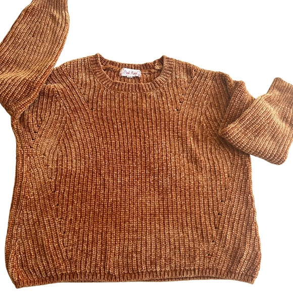 Pink Rose Women’s Cozy Rust Orange Crewneck Long Sleeve Chunky Sweater Size L - Picture 4 of 12